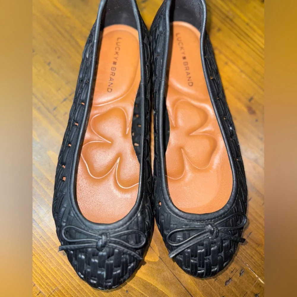 Lucky Brand Woven Leather Ballet Flats Boho Chic‎ Soft Girl Minimalist- 7.5
